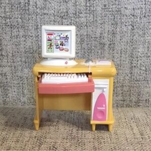 Vintage Fisher Price Loving Family Dollhouse Computer Desk Furniture
